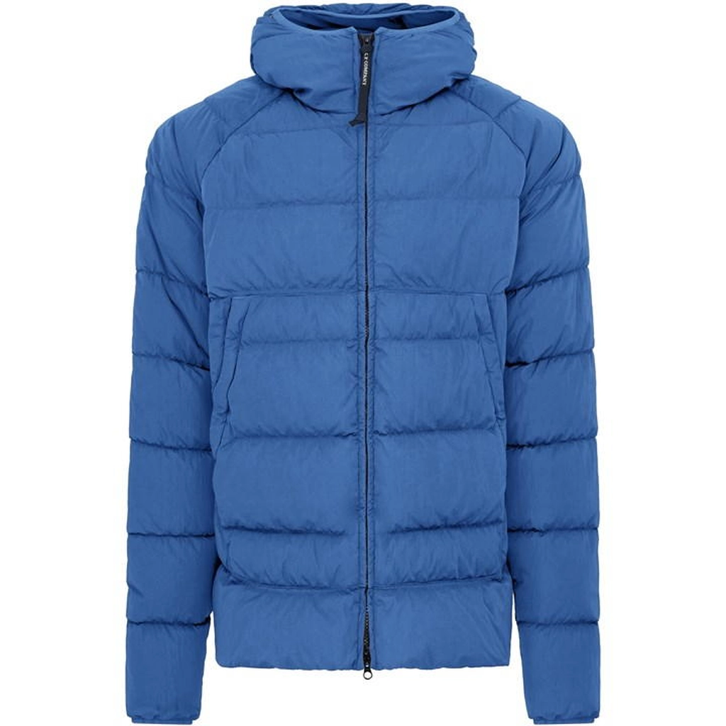 CP Company Eco-Chrome R Hooded Down Goggle Jacket - Blue